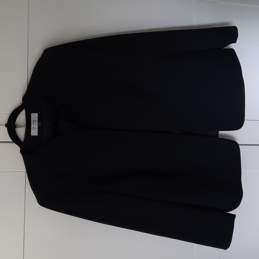Tahari ASL Women's Black Collarless Blazer